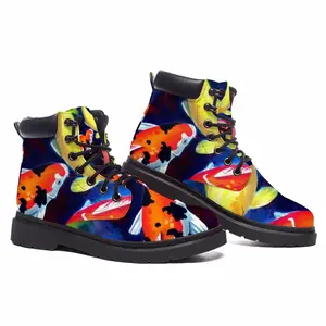 Men Koi Fish In The Pond Mid Top Boots