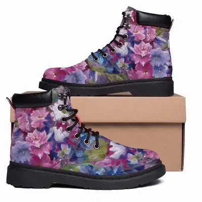 Men Summer Flowers Mid Top Boots