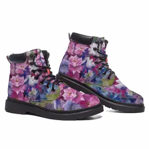 Men Summer Flowers Mid Top Boots