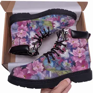 Men Summer Flowers Mid Top Boots