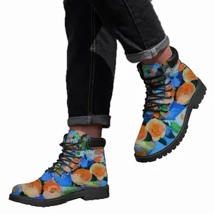 Men Roses And Chicory Mid Top Boots