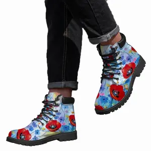 Men Three Poppies Mid Top Boots