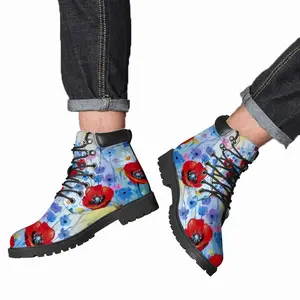 Men Three Poppies Mid Top Boots