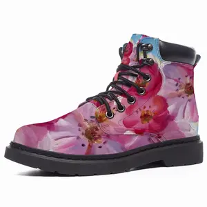 Men Sakura Cherry Blossoms Mid Top Boots