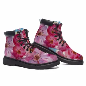 Men Sakura Cherry Blossoms Mid Top Boots