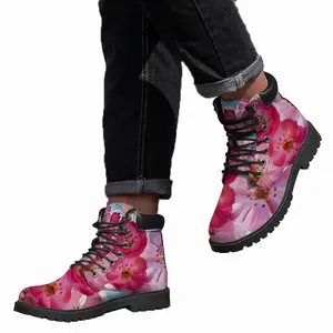 Men Sakura Cherry Blossoms Mid Top Boots