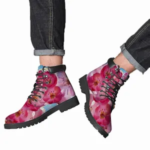 Men Sakura Cherry Blossoms Mid Top Boots