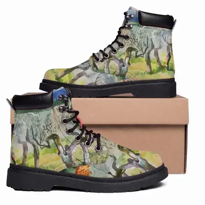 Men Olive Trees Mid Top Boots