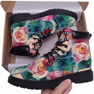 Men Roses On Garden Table Mid Top Boots