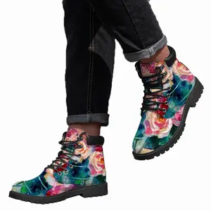 Men Roses On Garden Table Mid Top Boots