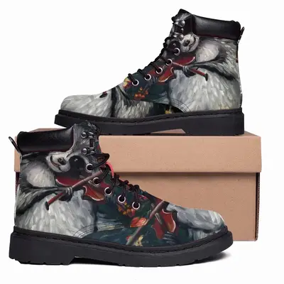 Men Raccoon Celebrating Apples Harvest Ii Mid Top Boots