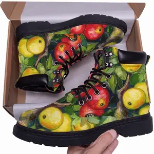 Men Butterfly Teasing Apple Tree Mid Top Boots