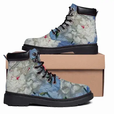 Men ”White Peony” Mid Top Boots