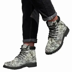 Men Winter Flower Mid Top Boots