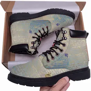 Men “Heart Of Perfect Wisdom Sutra” Mid Top Boots