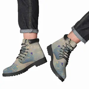 Men “Heart Of Perfect Wisdom Sutra” Mid Top Boots