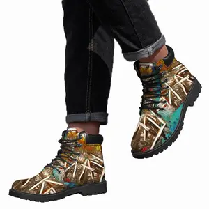 Men Fake Humanity Mid Top Boots