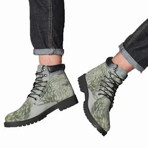 Men Flower Mid Top Boots