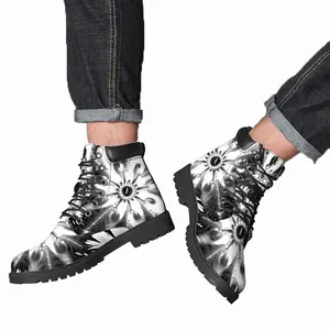 Men Feathers Mid Top Boots