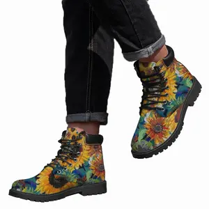 Men The Sunflowers Mid Top Boots