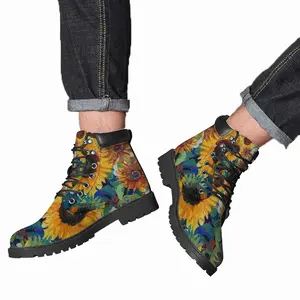 Men The Sunflowers Mid Top Boots