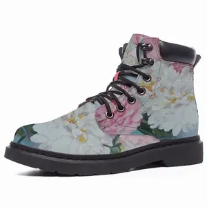 Men Peonies In A Vase Mid Top Boots