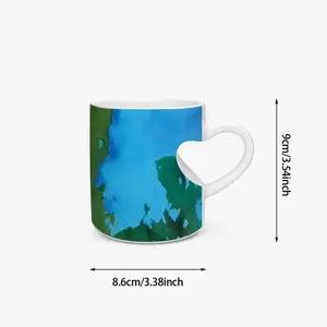 Green Figures Mysteries Peach Heart Mug