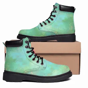 Men Green Clouds Mid Top Boots