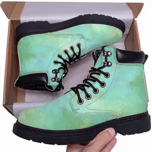 Men Green Clouds Mid Top Boots