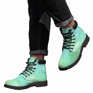 Men Green Clouds Mid Top Boots