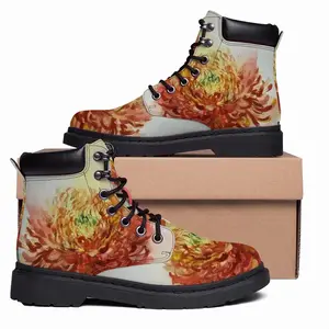 Men Autumn Flower Mid Top Boots