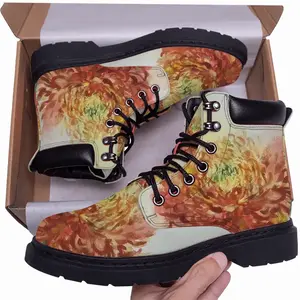 Men Autumn Flower Mid Top Boots