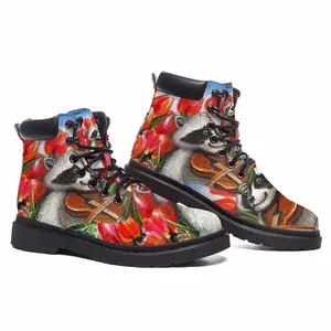 Men Raccoon Celebrating Spring Mid Top Boots