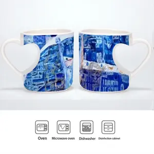 True Blue Peach Heart Mug