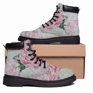 Men Large Peony Palette Knife Mid Top Boots