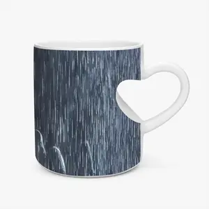 Lara In The Rain Peach Heart Mug