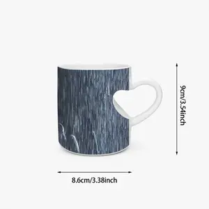 Lara In The Rain Peach Heart Mug