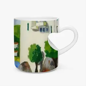 Cadaques (Spain) Peach Heart Mug