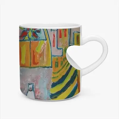 The Arab Market Peach Heart Mug