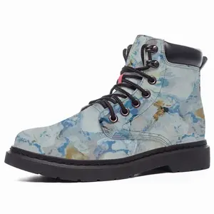 Men Peonies In The Stars Mid Top Boots