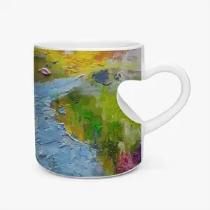 River Peach Heart Mug