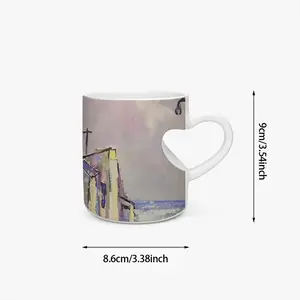 Rainy Day In Cape Town Peach Heart Mug