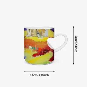 Rural Cottages Peach Heart Mug