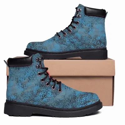 Men Design In Blue Mid Top Boots