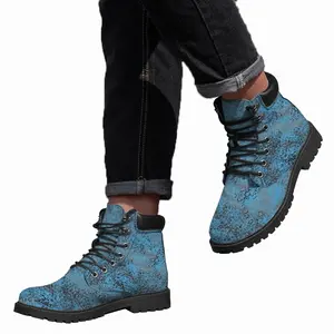 Men Design In Blue Mid Top Boots