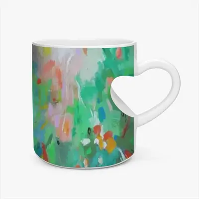 Summer Flowers Peach Heart Mug