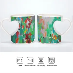 Summer Flowers Peach Heart Mug