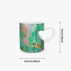 Summer Flowers Peach Heart Mug