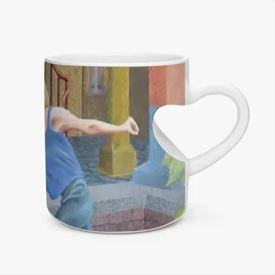 The Die Was Cast Peach Heart Mug