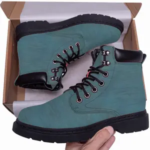 Men Aqua Blue Mid Top Boots